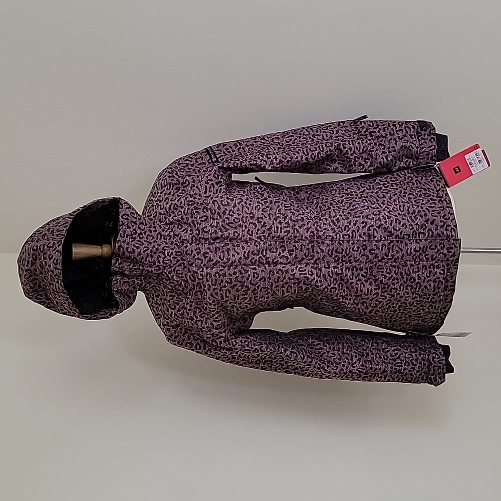 NWT RIDE SNOWBOARDS Madison Jacket w/ Attached Hood-Purple Leopard Denim Size:S